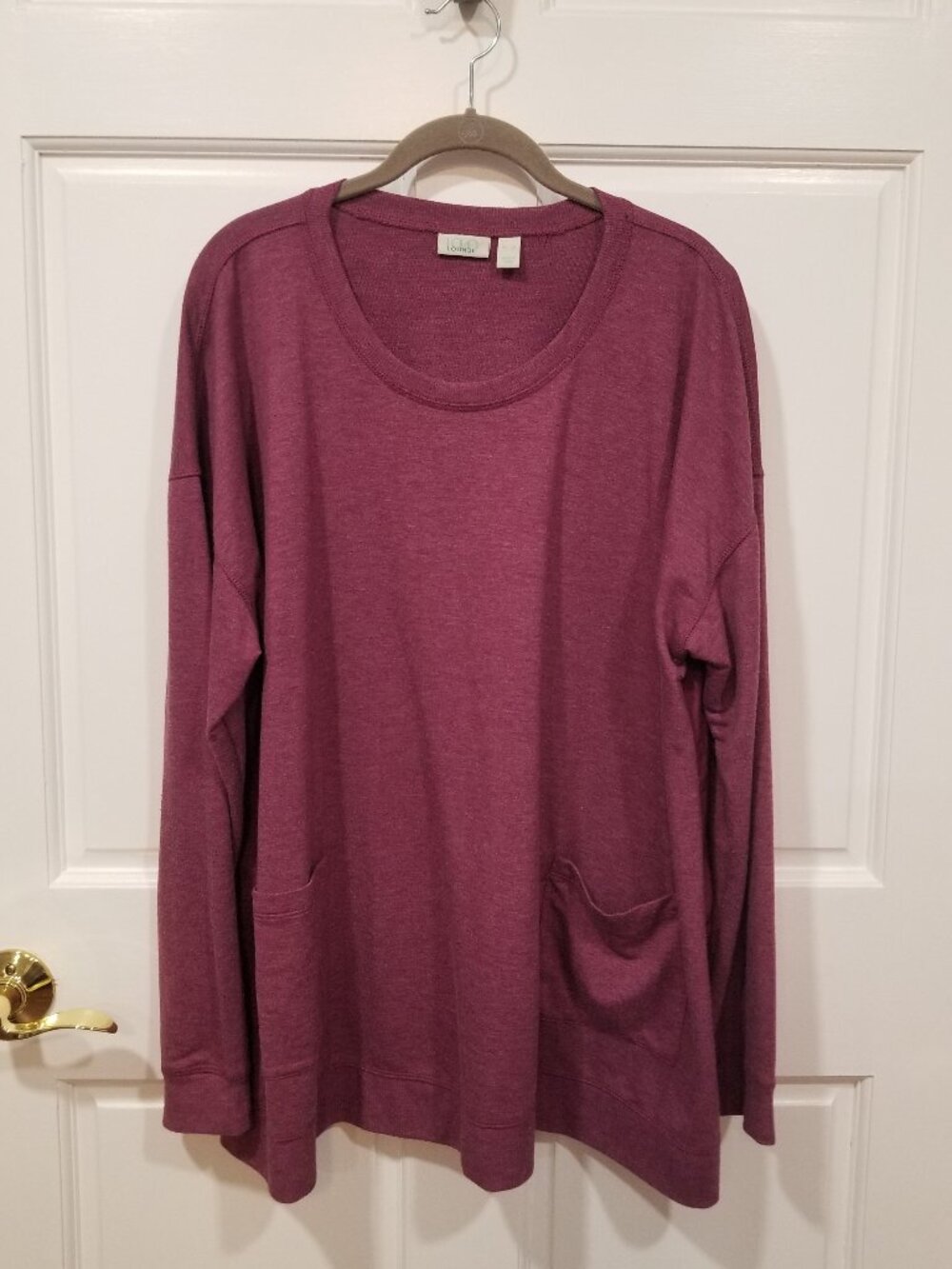 Ladies' LOGO Lounge by Lori Goldstein L/S tunic top, Size XL, GUC - VGUC
